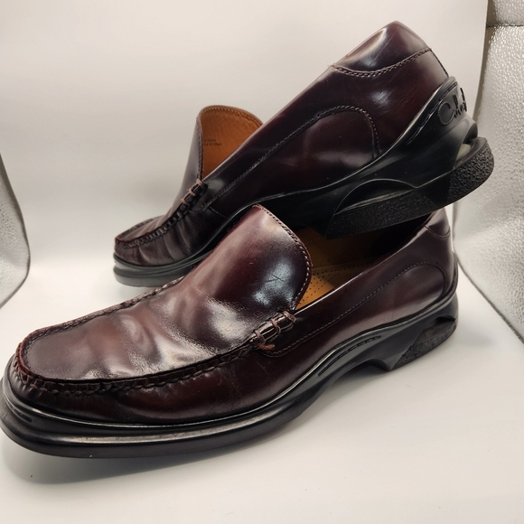 Cole Haan X Nike Air Collab 9.5 Burgundy Loafers Slipon with Nike Air Technology - Picture 2 of 12
